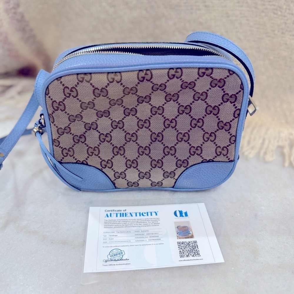 Gucci Bree Disco Crossbody Bag GG Canvas with Leather Mini